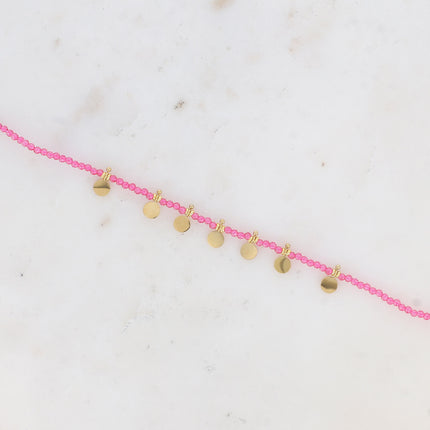 Bracelet - pâtes de verre et pampilles rondes
