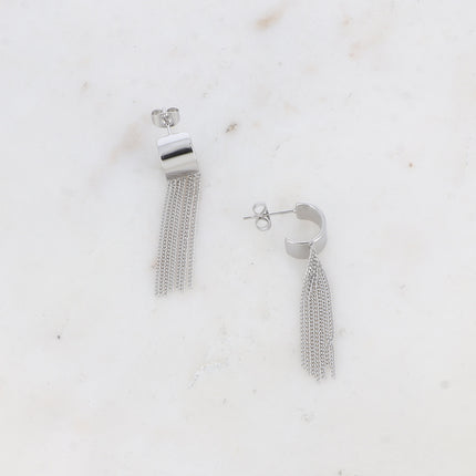 Aviva Creole earrings - large with dangling chains