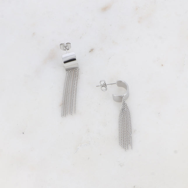 Créoles Aviva - large avec chaînes pendantes