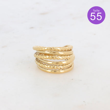 Bague Rosa - tressé et lisse