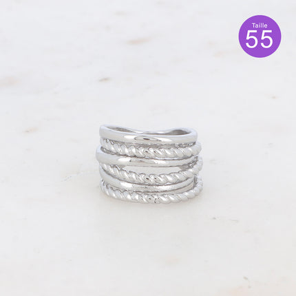 Bague Rosa - tressé et lisse