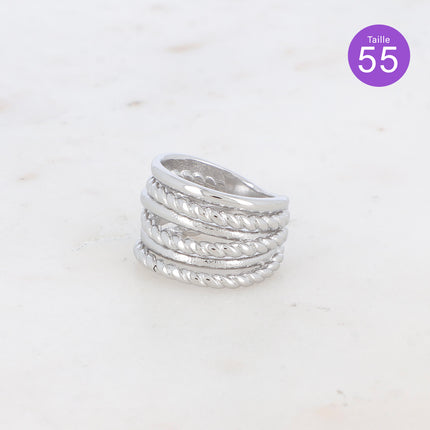 Bague Rosa - tressé et lisse