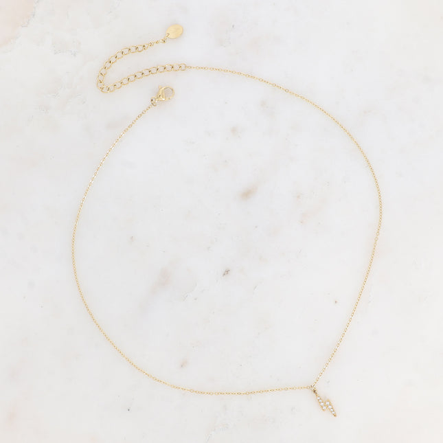 Necklace - lightning bolt and cubic zirconia