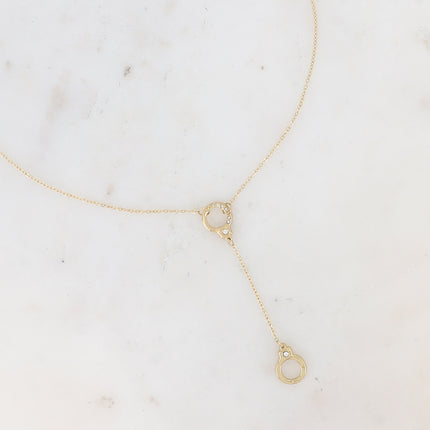 Collier en Y - menotte et oxyde de zirconium