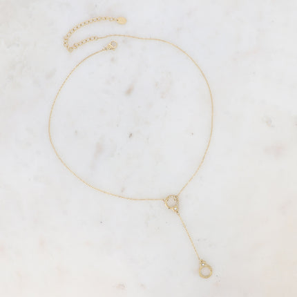 Collier en Y - menotte et oxyde de zirconium