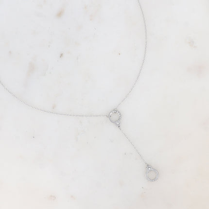 Collier en Y - menotte et oxyde de zirconium