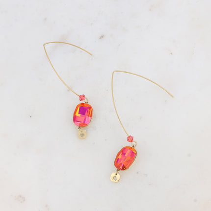 Boucles pendantes - ornées de cristaux de Swarovski® 10 x 14 mm