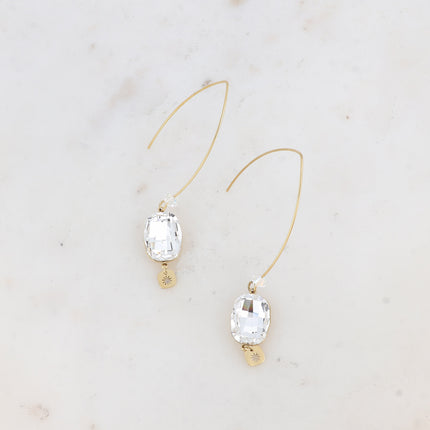 Boucles pendantes - ornées de cristaux de Swarovski® 10 x 14 mm
