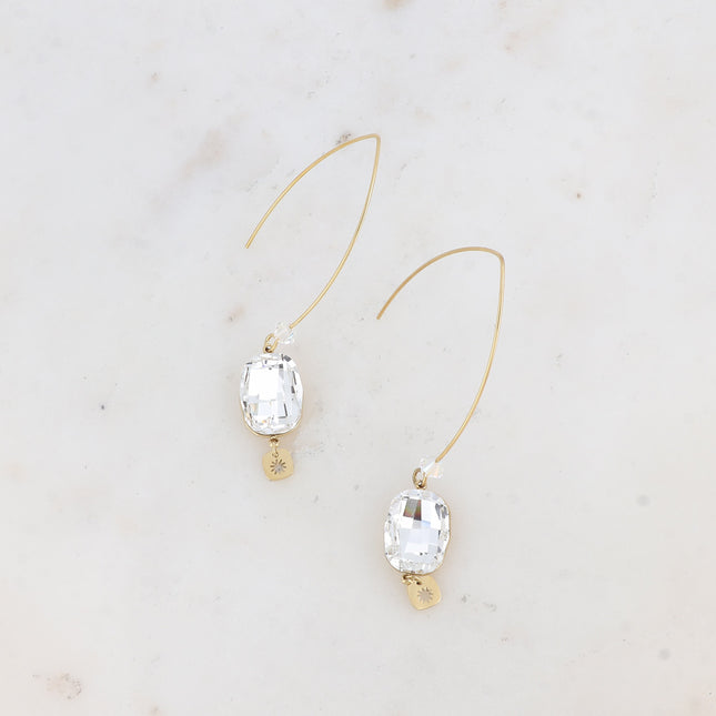 Boucles pendantes - ornées de cristaux de Swarovski® 10 x 14 mm