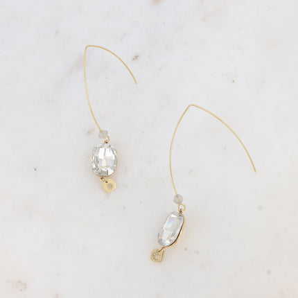 Boucles pendantes - ornées de cristaux de Swarovski® 10 x 14 mm