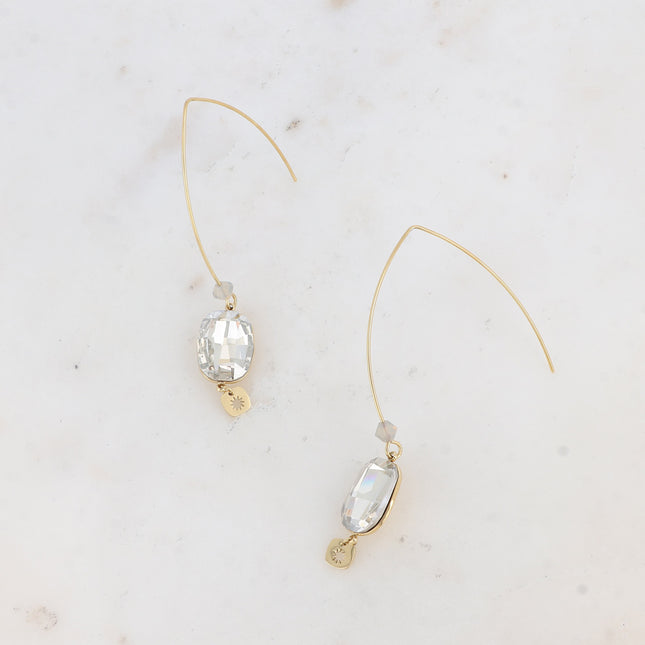 Boucles pendantes - ornées de cristaux de Swarovski® 10 x 14 mm