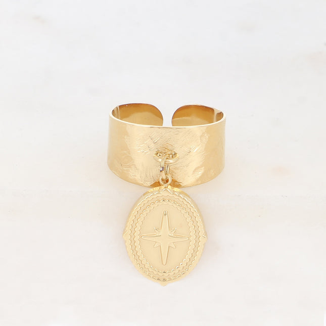 Bague Jenyfer - pampille ovale et étoile
