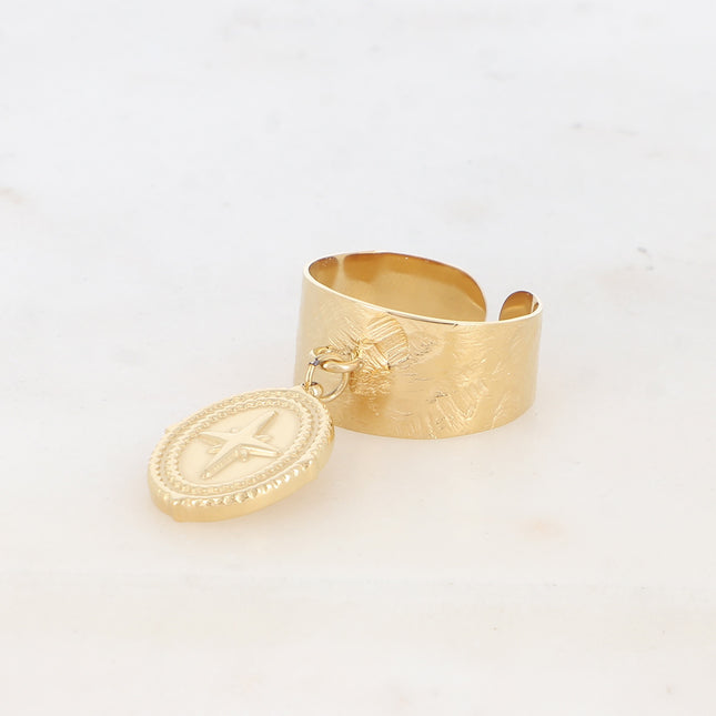 Bague Jenyfer - pampille ovale et étoile