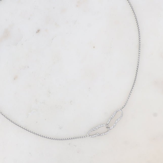 Collier Garina - double anneau ovale texturé