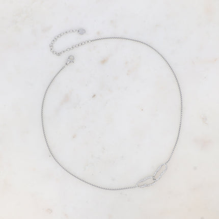 Collier Garina - double anneau ovale texturé