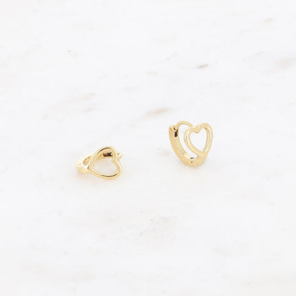 Mini créoles - coeur ajouré