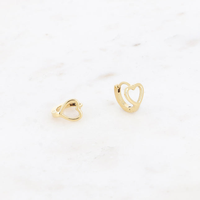 Mini créoles - coeur ajouré