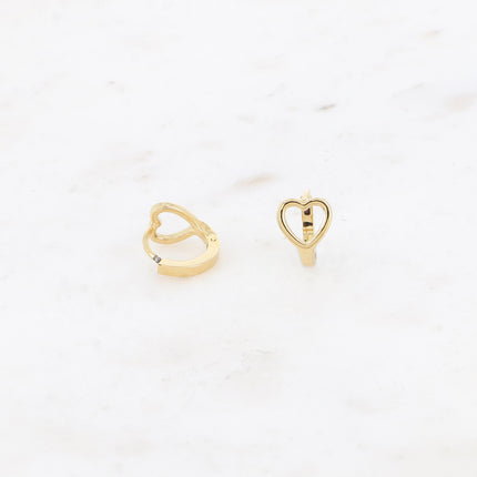 Mini créoles - coeur ajouré