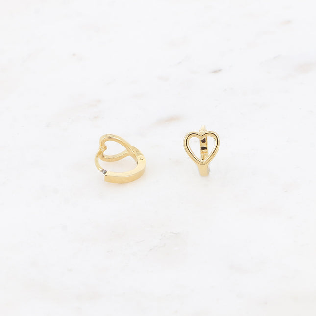 Mini créoles - coeur ajouré