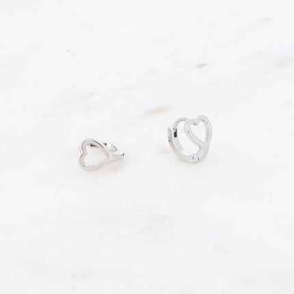 Mini créoles - coeur ajouré