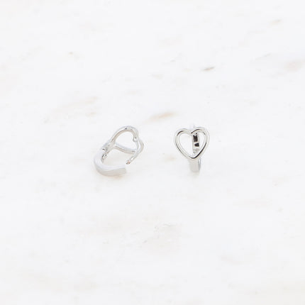 Mini créoles - coeur ajouré