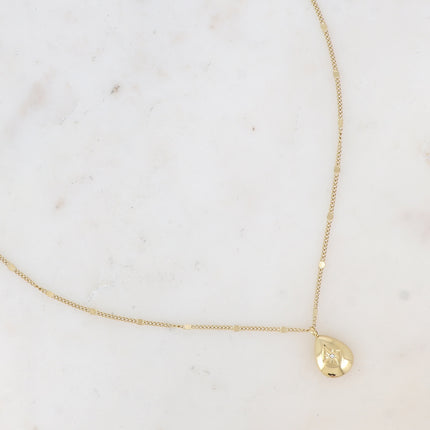 Collier Belita - pendentif goutte avec étoile gravée et oxyde de zirconium