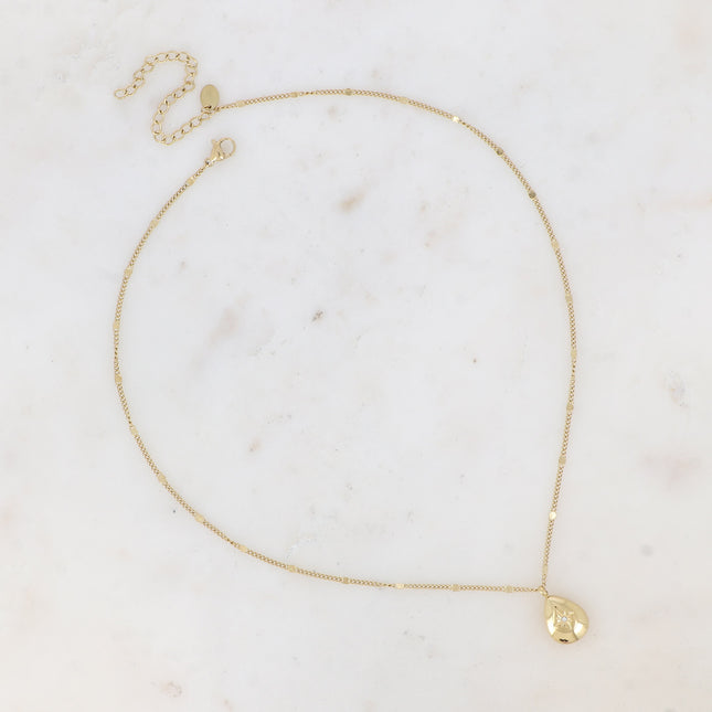 Collier Belita - pendentif goutte avec étoile gravée et oxyde de zirconium
