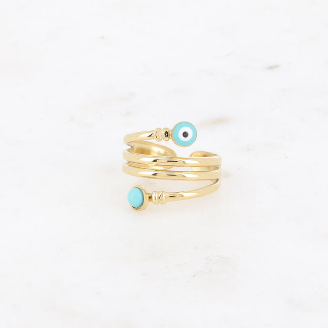 Nerina wide ring - round enamel and acetate eye