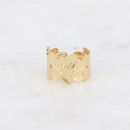 Bague - motif floral texturé
