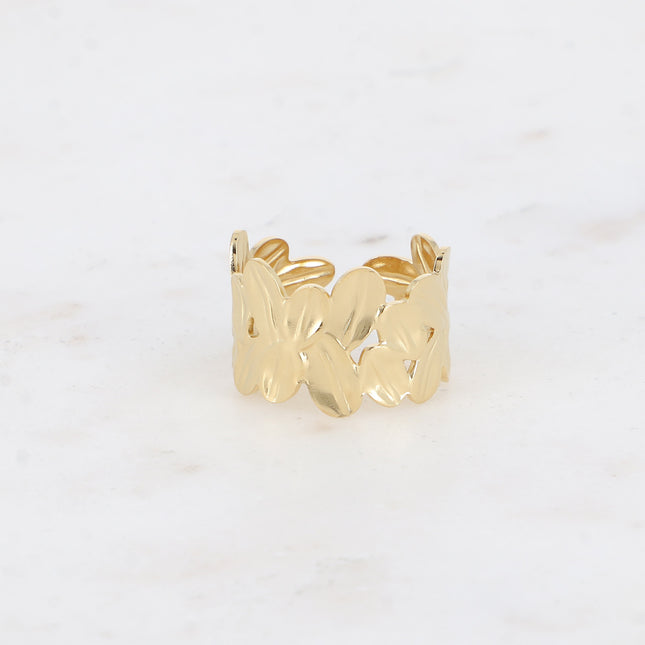 Bague - motif floral texturé