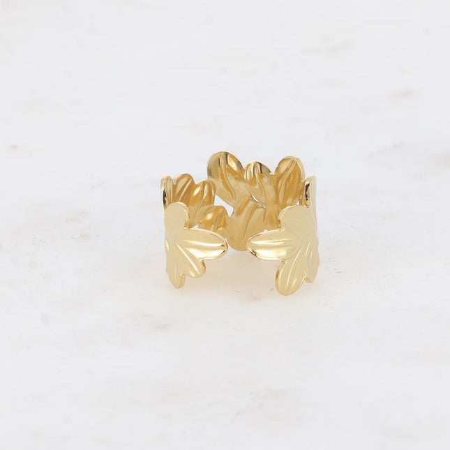 Bague - motif floral texturé