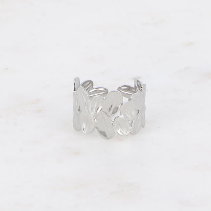 Bague - motif floral texturé