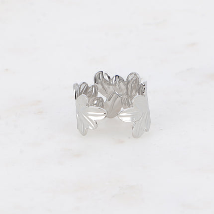Bague - motif floral texturé