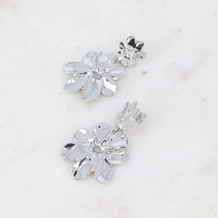 Boucles pendantes - motif floral texturé