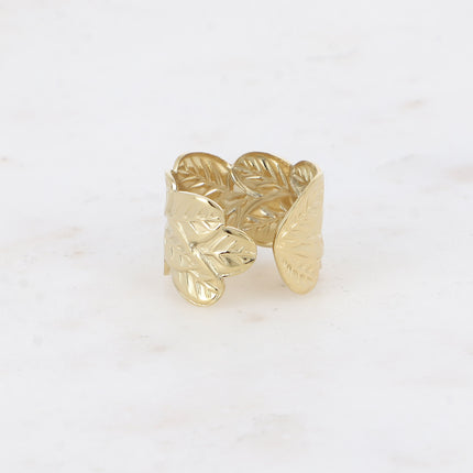 Bague Chanis - motif floral texturé