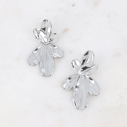 Boucles pendantes - motif floral texturé
