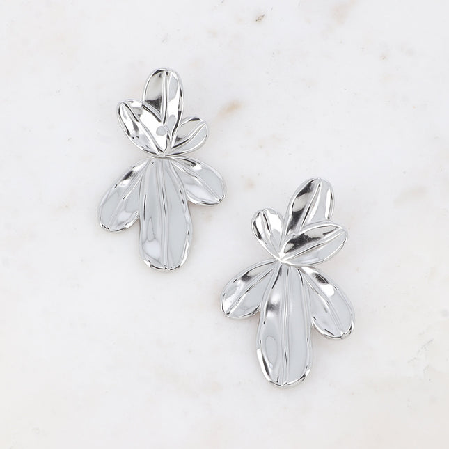 Boucles pendantes - motif floral texturé