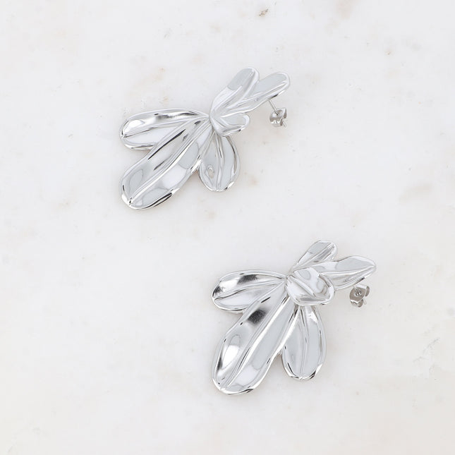 Boucles pendantes - motif floral texturé