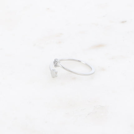 Bague - double étoile et oxyde de zirconium