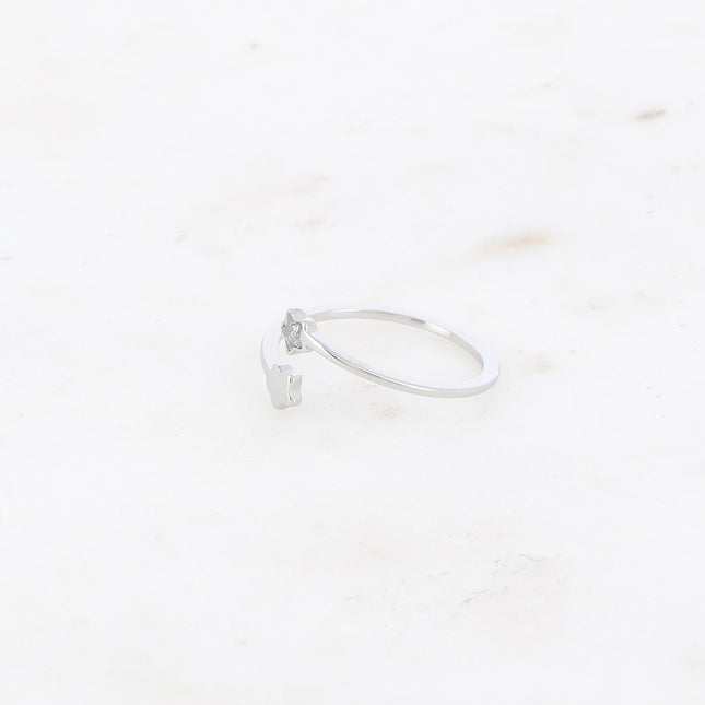 Bague - double étoile et oxyde de zirconium