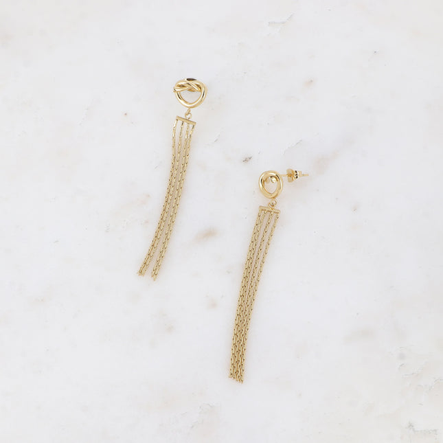Boucles pendantes Telia - noeud et mailles vénitiennes