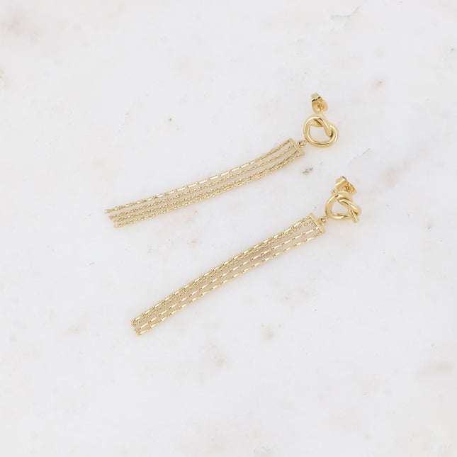 Boucles pendantes Telia - noeud et mailles vénitiennes