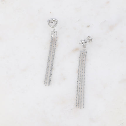 Telia dangling earrings - knot and Venetian mesh