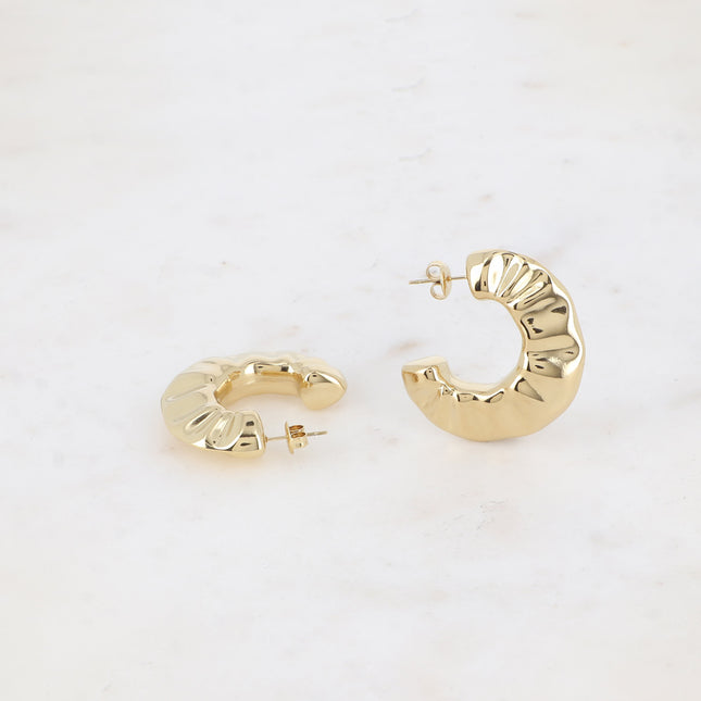 Creole earrings - cloud effect 35mm