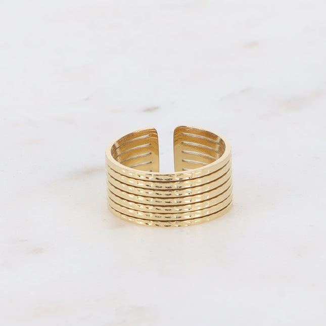 Bague Eloisa - ligne effet martelée