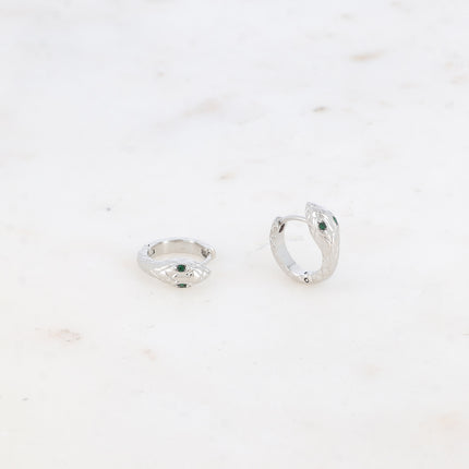 Mini créoles Nise - serpent et oxydes de zirconium
