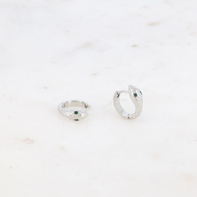 Mini créoles Nise - serpent et oxydes de zirconium