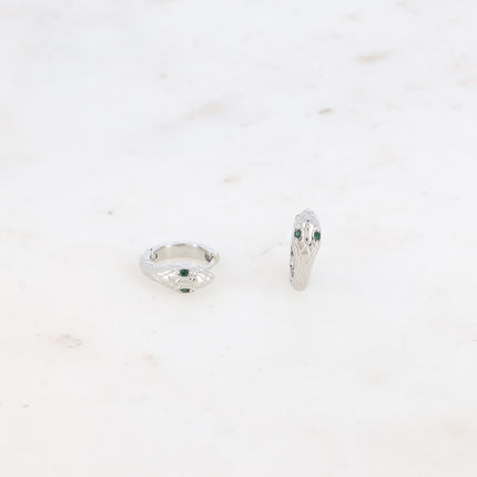 Mini créoles Nise - serpent et oxydes de zirconium