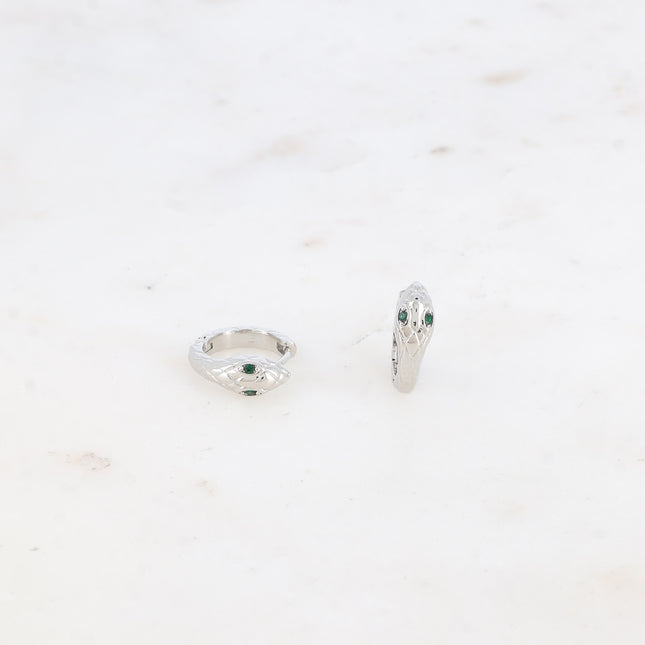 Mini créoles Nise - serpent et oxydes de zirconium