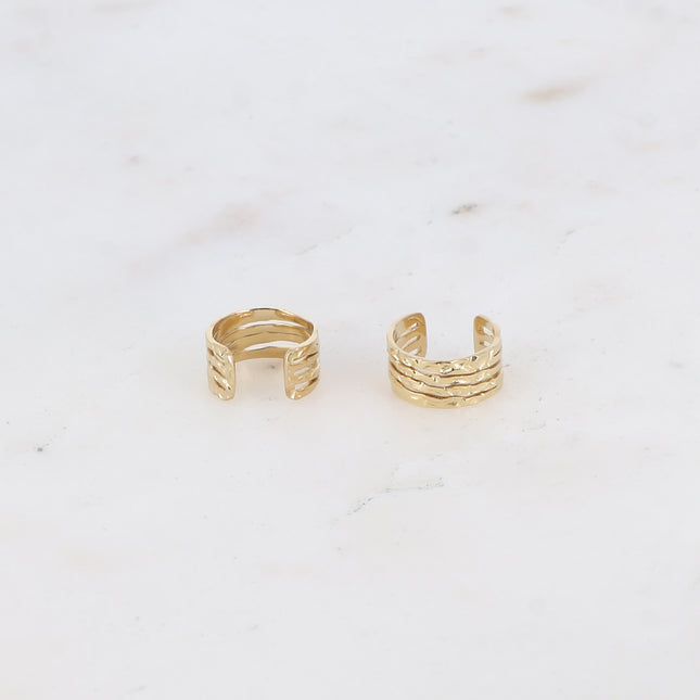 Boucles Earcuffs - lignes ajourées et texturées